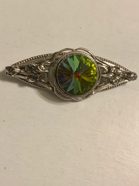 VINTAGE PIN WITH UNIQUE STONE, FEAST OF SOULS