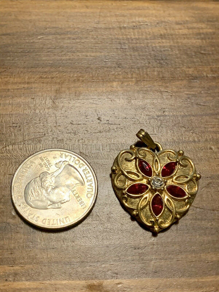 Vintage Heart Pendant with Red Rhinestones:  Overhaul Your Relationship
