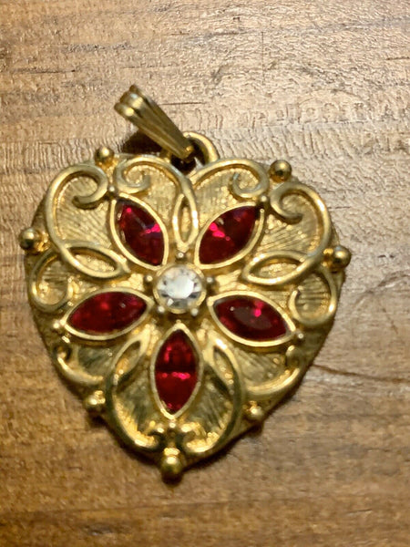Vintage Heart Pendant with Red Rhinestones:  Overhaul Your Relationship