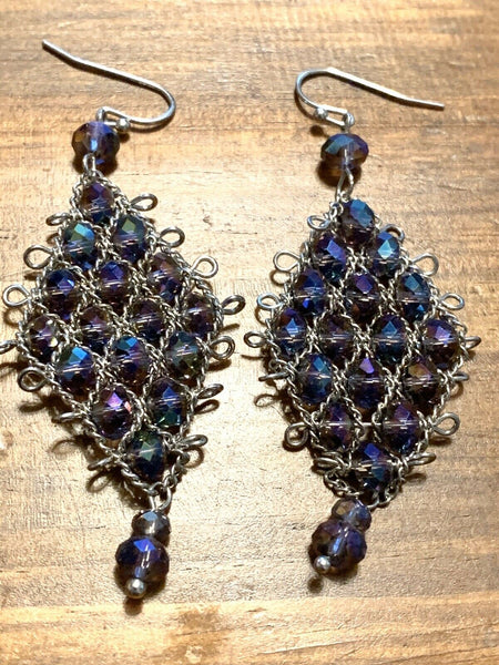 Carnival Colored Crystal Dangle Earrings:  Chaos Magic is Success Magic!!