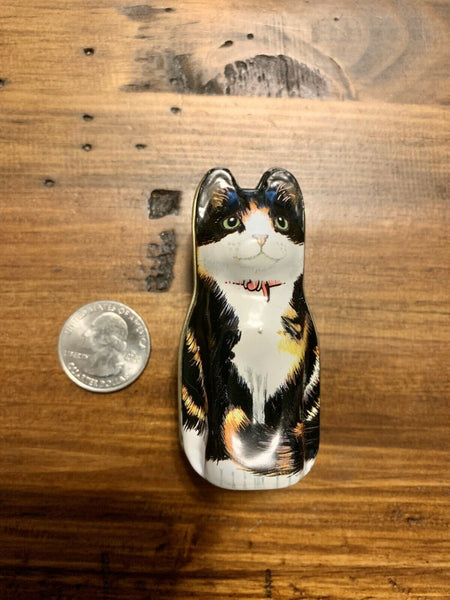 MEOW!!  Cat Figural Tin Made in England:  Houses Metaphysical Jewelry that Grants Various Powers (1 of 2)