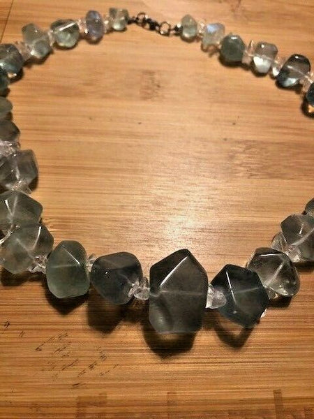 Gorgeous Fluorite and Quartz Necklace:  Opening and Awakening A Powerful Surge of Chakra Power